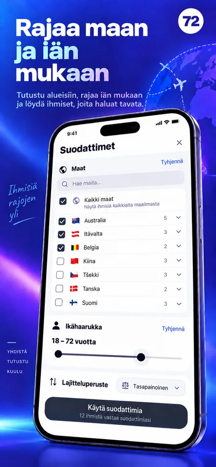 Räätälöi löytämistä maan ja iän mukaan