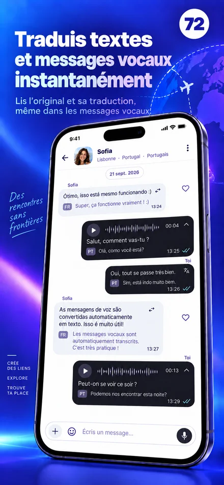 Lisez et écoutez les messages texte et vocaux dans votre langue