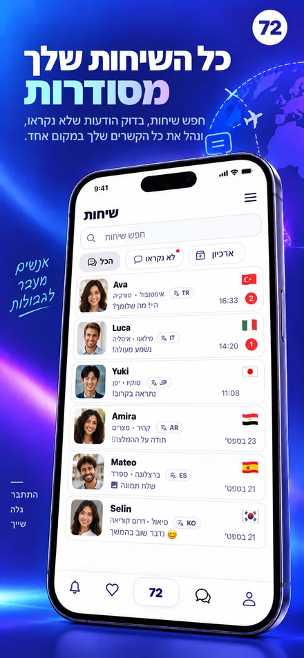 למצוא את השיחות שלך ולנהל הודעות שלא נקראו וארכיון