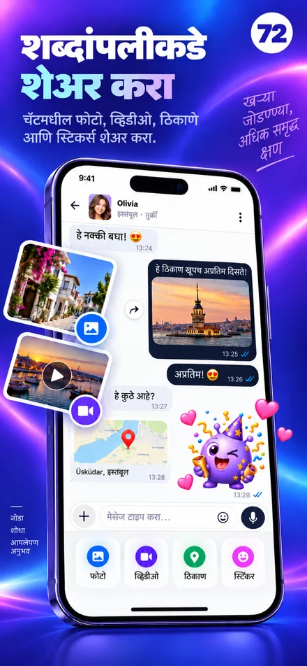 फोटो, व्हिडिओ, लोकेशन आणि स्टिकर्ससह तुमचे क्षण शेअर करा
