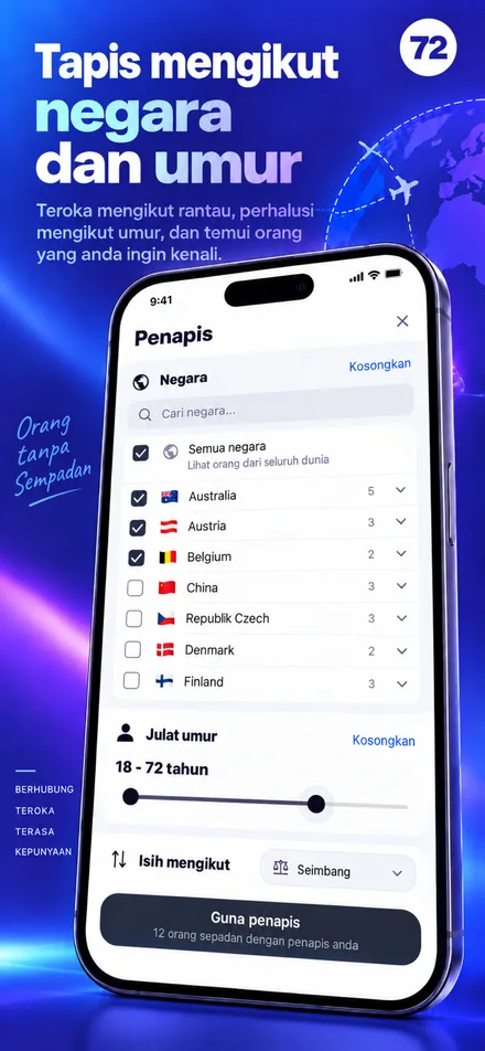 Peribadikan penemuan dengan pilihan negara dan umur