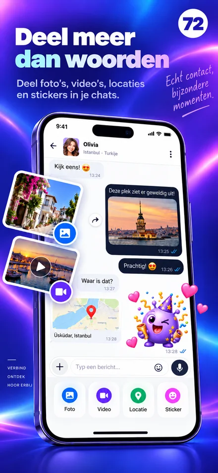 Deel je momenten met foto’s, video’s, locaties en stickers