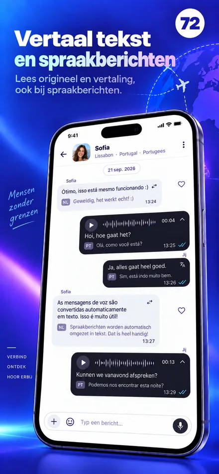 Lees en beluister tekst- en spraakberichten in jouw taal