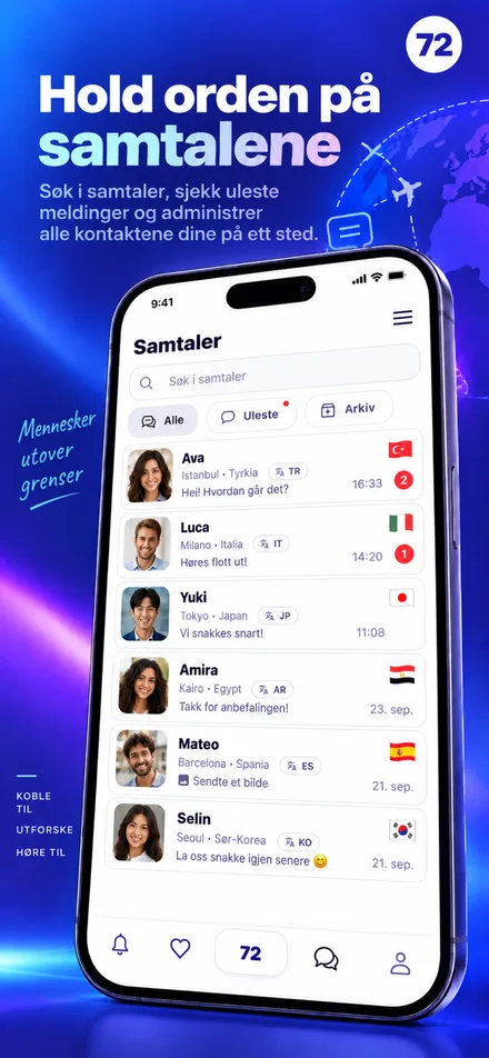 Finn samtalene dine, og administrer uleste meldinger og arkiv