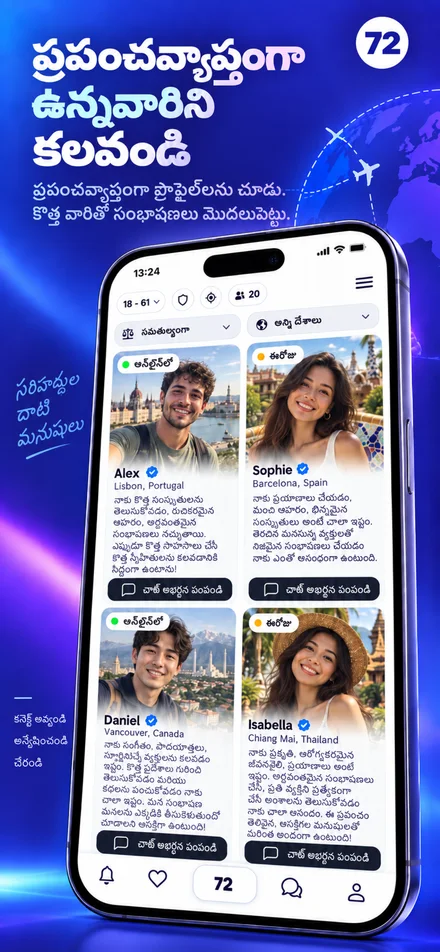 ప్రపంచం నలుమూలల ప్రొఫైల్‌లను కనుగొనండి